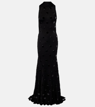 Embellished scarf-detail jersey gown | David Koma