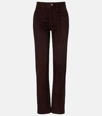 Callum high-rise suede straight pants | Khaite
