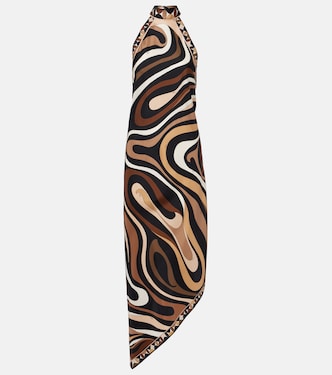 Marmo halterneck silk satin midi dress | Pucci