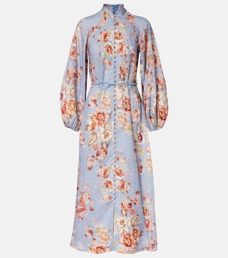 Vestido midi Awaken de lino floral | Zimmermann