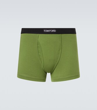Logo cotton-blend boxer briefs | Tom Ford