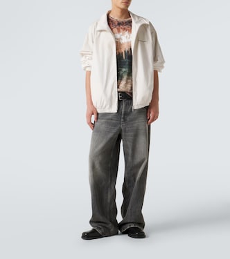 Embellished printed cotton jersey T-shirt in multicoloured - Acne