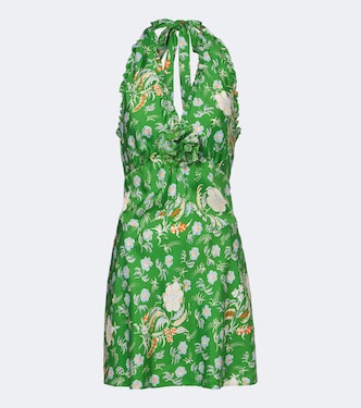 Mazarin floral-appliqué silk-blend minidress | Dôen