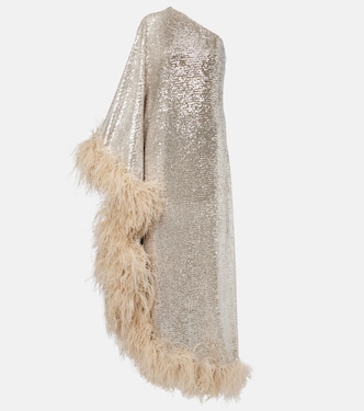 Ubud feather-trimmed sequined gown | Taller Marmo