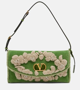 DeVain embellished velvet shoulder bag | Valentino Garavani