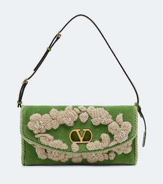 DeVain embellished velvet shoulder bag | Valentino Garavani