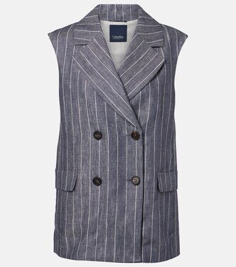 Ballo 핀스트라이프 더블 브레스티드 리넨 베스트 | 'S Max Mara
