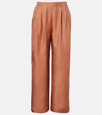 Isola pleated silk twill wide-leg pants | Asceno