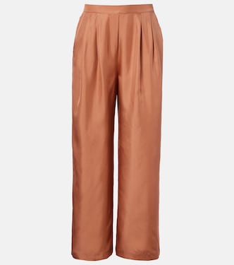 Isola pleated silk twill wide-leg pants | Asceno