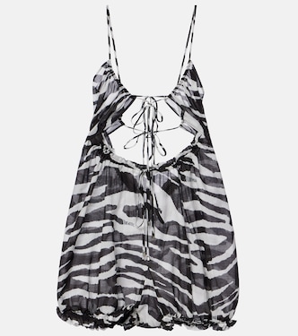 Zebra-print cotton muslin romper | The Attico