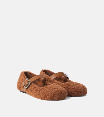 Mary-Jane-Ballerinas aus Teddyfleece | Stella McCartney Kids