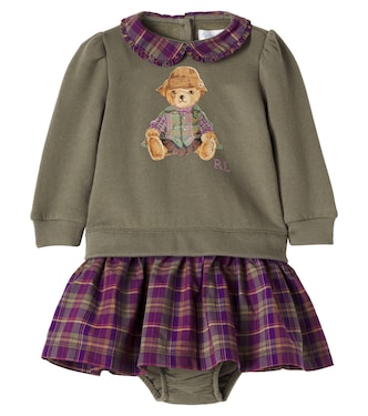 Baby Polo Bear cotton-blend dress and bloomers set | Polo Ralph Lauren Kids