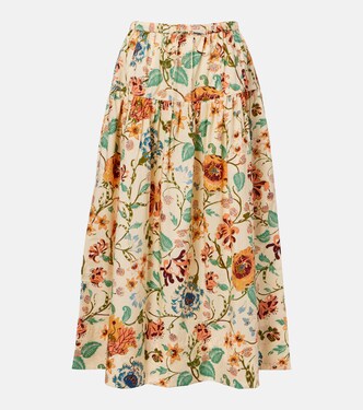 Theodora floral cotton midi skirt | Ulla Johnson