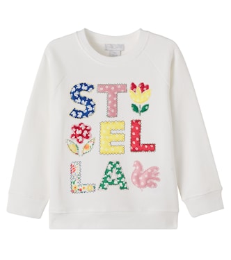 Patchwork logo cotton jersey sweatshirt | Stella McCartney Kids