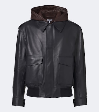 Hooded leather jacket | Loewe