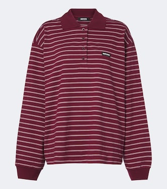 Striped cotton-blend piqué polo sweater | Rotate
