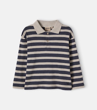 Fred striped cotton jersey polo shirt | Wheat