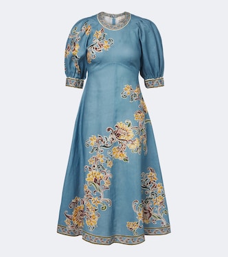 Joan floral linen midi dress | Alémais