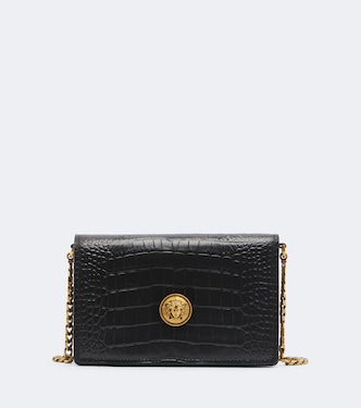 Emblème Mini leather crossbody bag | Versace