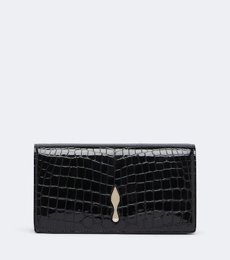 Bettina croc-effect patent leather clutch | Christian Louboutin