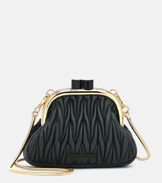 Miu Belle Mini matelassé leather clutch | Miu Miu