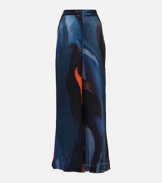 Pantalon ample Calla imprimé en satin | Roksanda