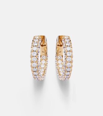 18kt gold hoop earrings with diamonds | Shay Jewelry
