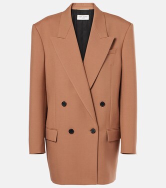 Double-breasted wool gabardine blazer | Saint Laurent