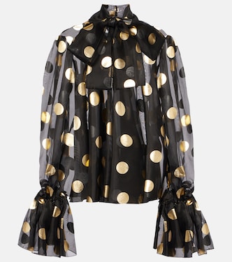 Polka-dot silk organza jacquard blouse | Dolce&Gabbana