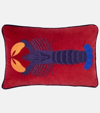 Lobster embroidered cushion | Les-Ottomans