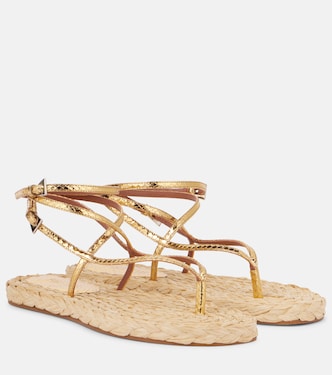 Hydra metallic leather thong sandals | Paris Texas