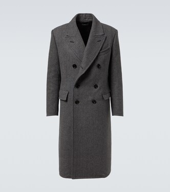 Double-breasted virgin wool twill coat | Tom Ford