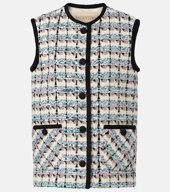 Gilet Mossi en tweed à sequins | Valentino
