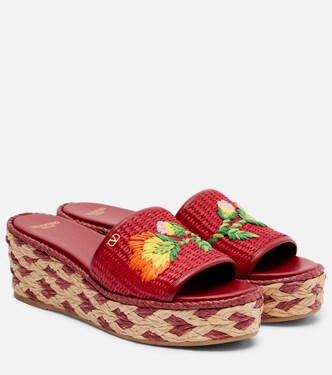 Bribri raffia espadrille wedges | Valentino Garavani