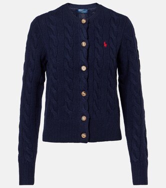 Pony cable-knit wool and cashmere cardigan | Polo Ralph Lauren