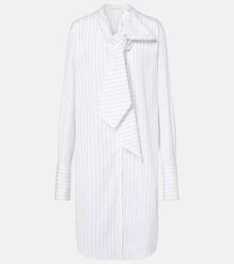 Striped tie-neck cotton minidress | Dries Van Noten