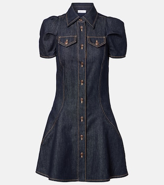 Puff-sleeve denim minidress | McQueen
