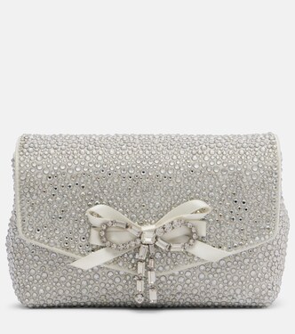 Soft Bow Mini embellished satin clutch | Jimmy Choo