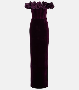 Charles off-shoulder velvet gown | Rebecca Vallance