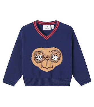 x E.T. intarsia cotton sweater | Mini Rodini