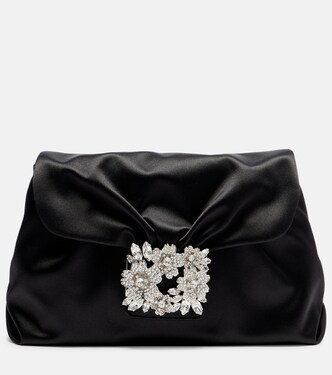 Clutch Efflorescence Mini de satén | Roger Vivier