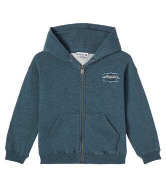 Logo cotton jersey zip-up hoodie | Bonpoint