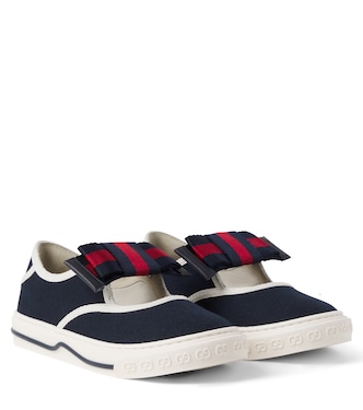 Bow-detail canvas sneakers | Gucci Kids