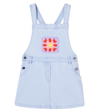 Crochet-trimmed denim dress | Stella McCartney Kids