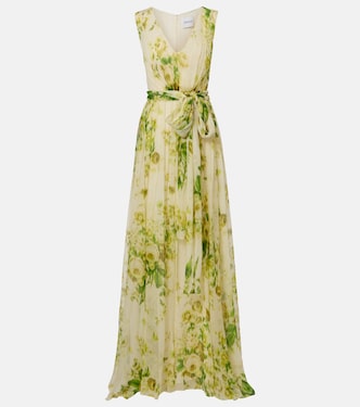 Floral silk creponne midi dress | Erdem