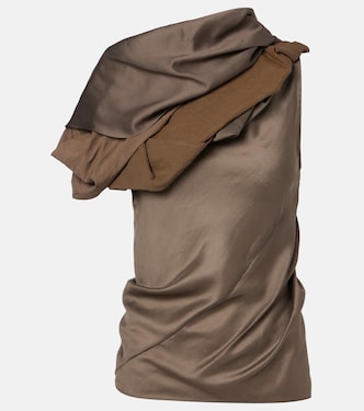 One-shoulder satin top | Entire Studios