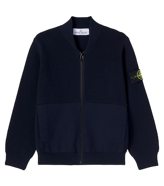 Jersey de algodón con cremallera y logo | Stone Island Junior