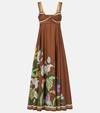 Alfie floral linen midi dress | Alémais
