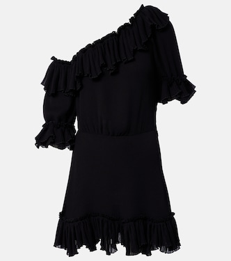 Ruffled silk crepon minidress | Saint Laurent