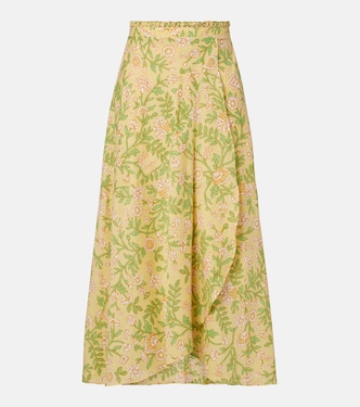 Eva floral cotton midi skirt | Poupette St Barth